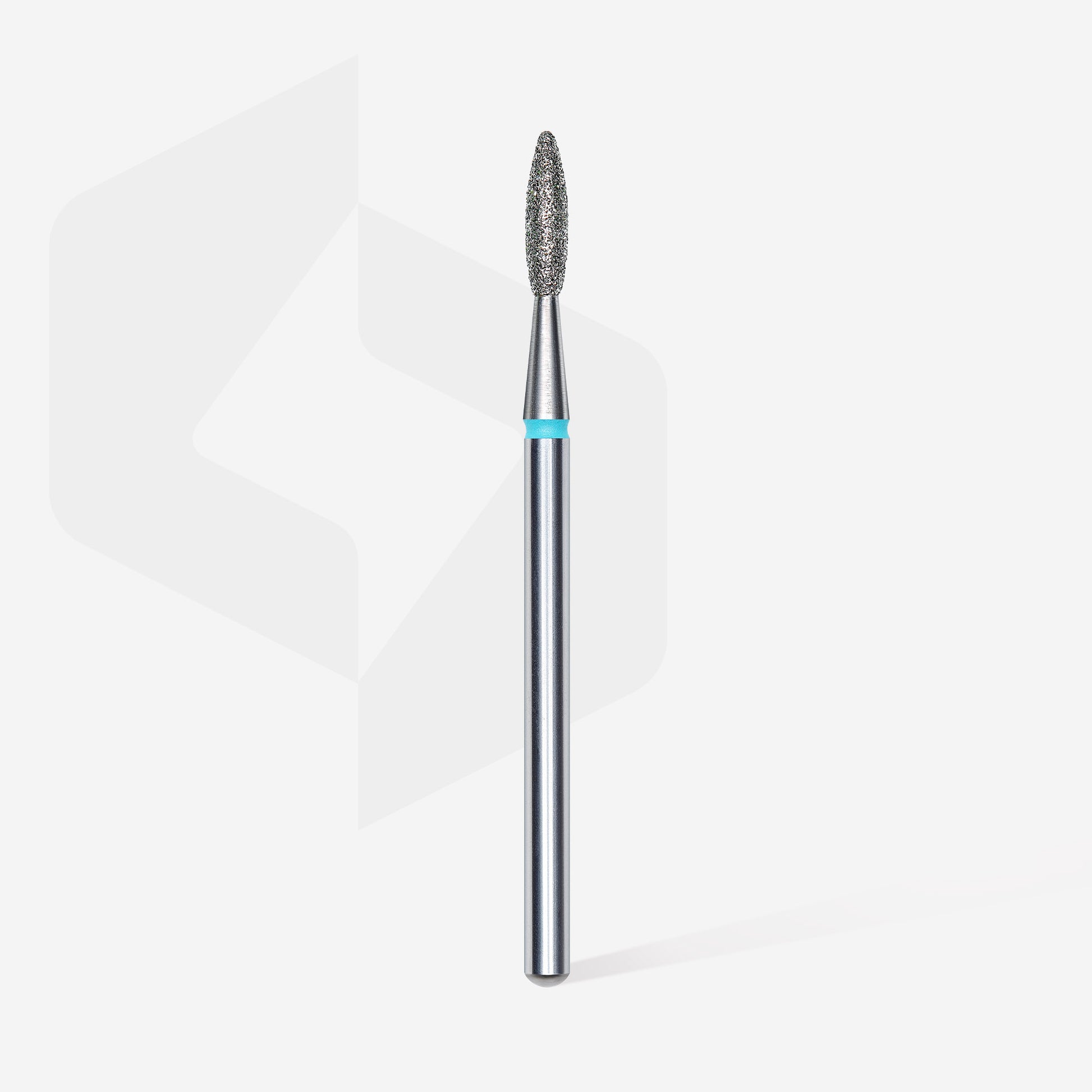 Diamond nail drill bit, "flame" , blue, head diameter 2.1 mm/ working part 8 mm image 1