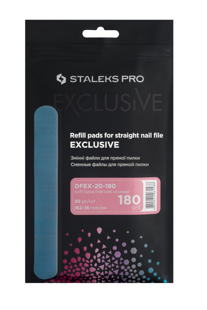 Disposable files for straight nail file (soft base) EXCLUSIVE 20 180 grit (30 pcs) image 3