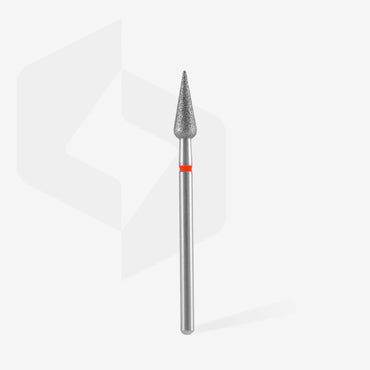 Diamond nail drill bit pointed pear red EXPERT head diameter 4 mm / working part 12 mm image 1