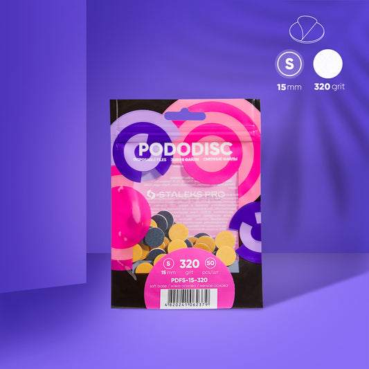 Disposable files on a soft base for pedicure disc PODODISC STALEKS PRO S 320 grit (50 pcs) image 0
