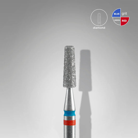 Diamond nail drill bit DUO cone red-blue EXPERT head diameter 2,5 mm / working part 8 mm image 0