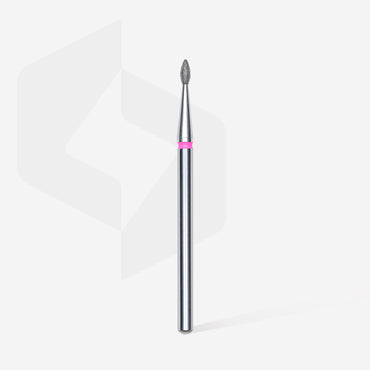 Diamond nail drill bit, "drop" , red, head diameter 1.6 mm/ working part 4 mm image 1