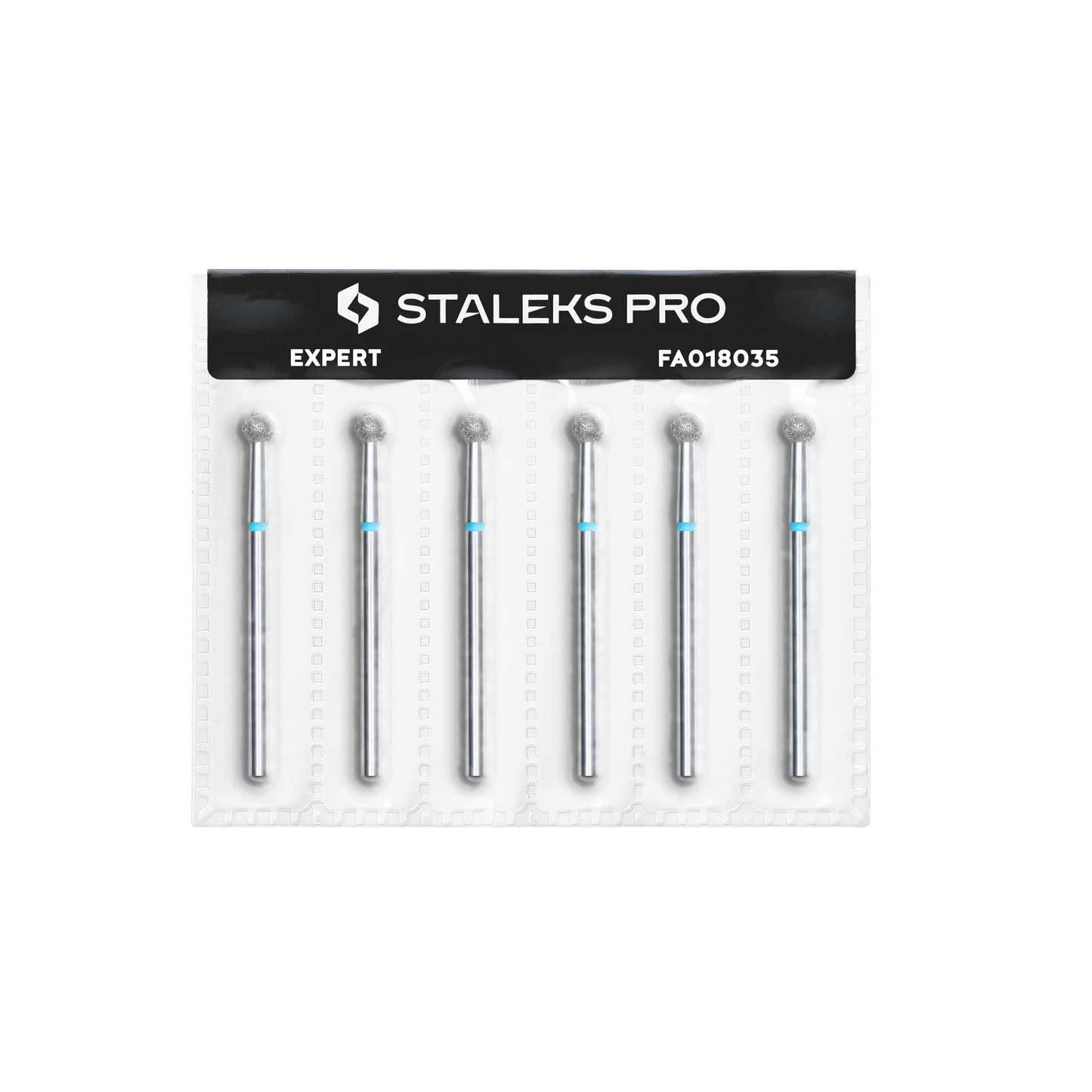 Diamond nail drill bit, "ball", blue, head diameter 3,5 mm (6 pcs) image 2
