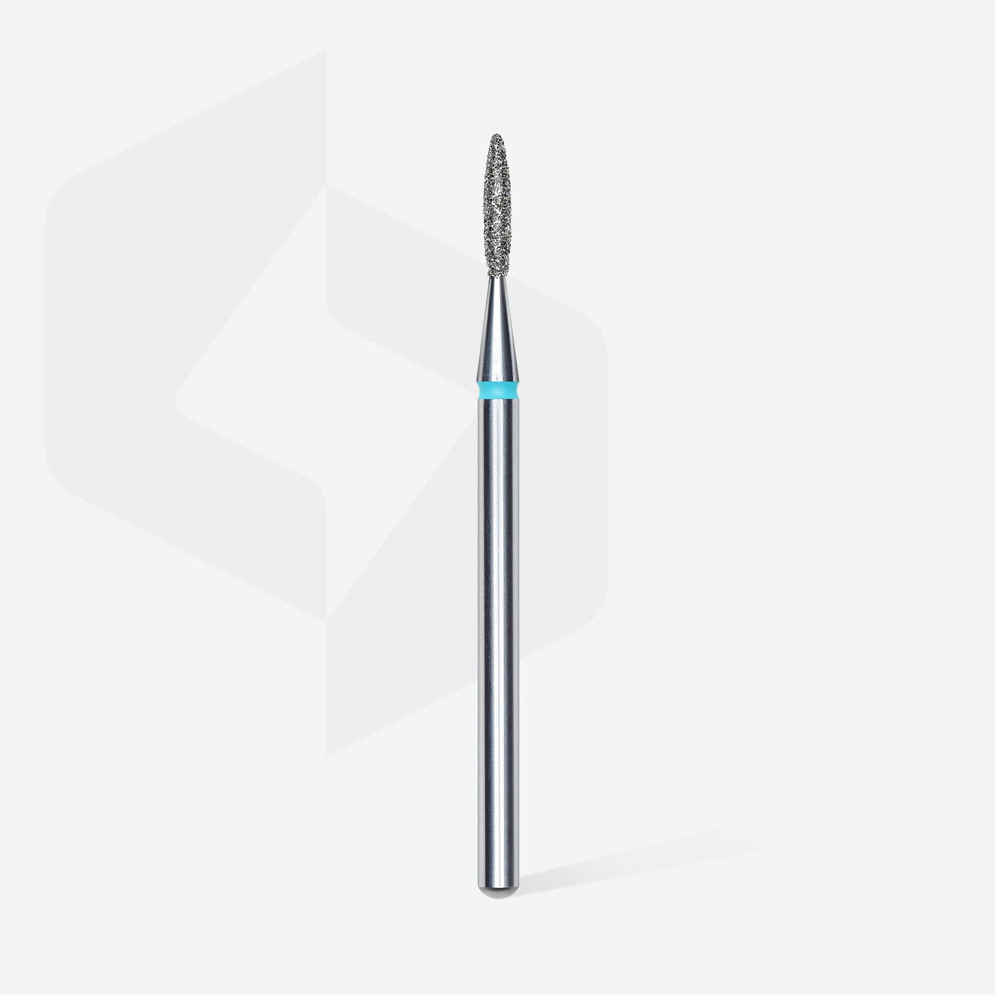 Diamond nail drill bit "flame", sharp, blue,  head diameter 1.6  mm/ working part 8 mm image 1