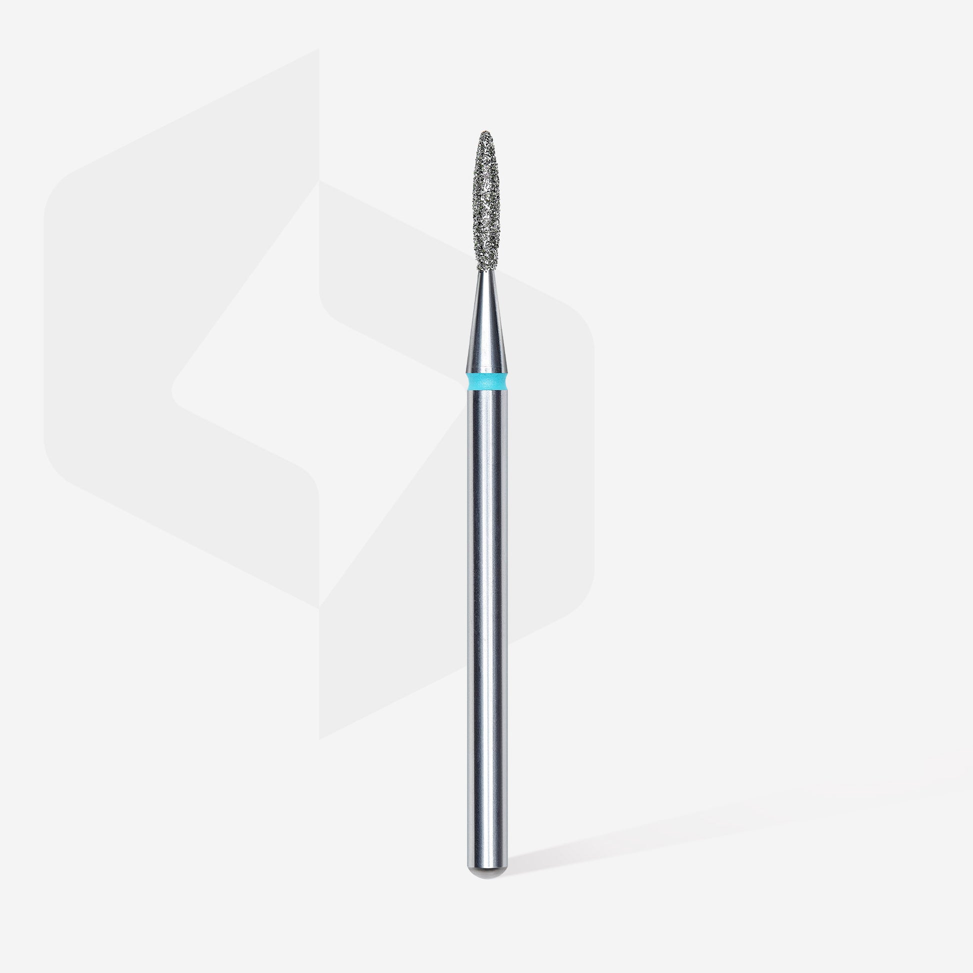 Diamond nail drill bit "flame", sharp, blue,  head diameter 1.6  mm/ working part 8 mm image 1