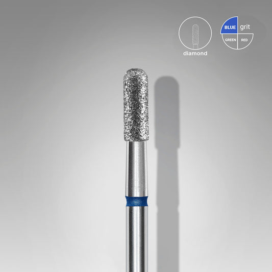 Diamond nail drill bit rounded cylinder blue EXPERT head diameter 2,3 mm / working part 6,5 mm image 0