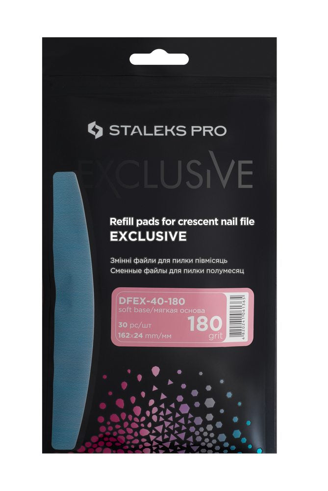 Disposable files for crescent nail file (soft base) EXCLUSIVE 40 180 grit (30 pcs) image 3