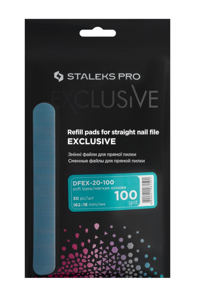 Disposable files for straight nail file (soft base) EXCLUSIVE 20 100 grit (30 pcs) image 3