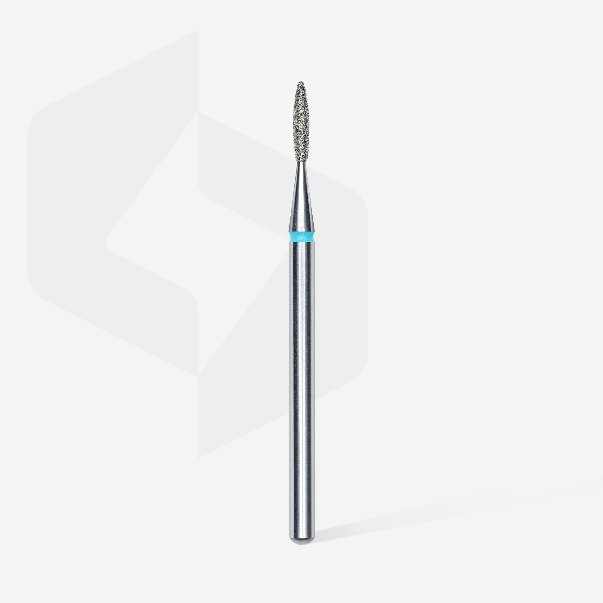 Diamond nail drill bit, "flame" , blue, head diameter 1.6 mm/ working part 8 mm image 1