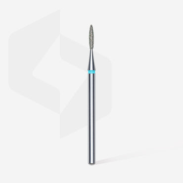 Diamond nail drill bit, "flame" , blue, head diameter 1.6 mm/ working part 8 mm image 1