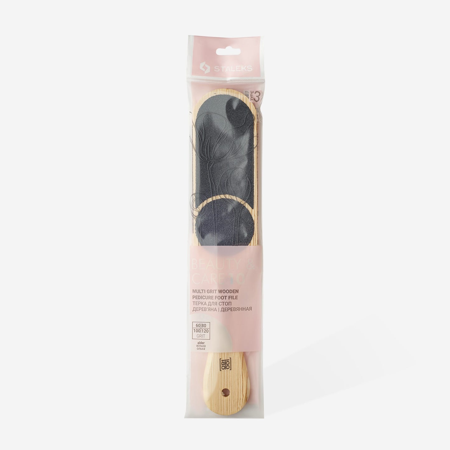 Wooden pedicure foot file BEAUTY & CARE 10 TYPE 3 (60/80/100/120) image 2