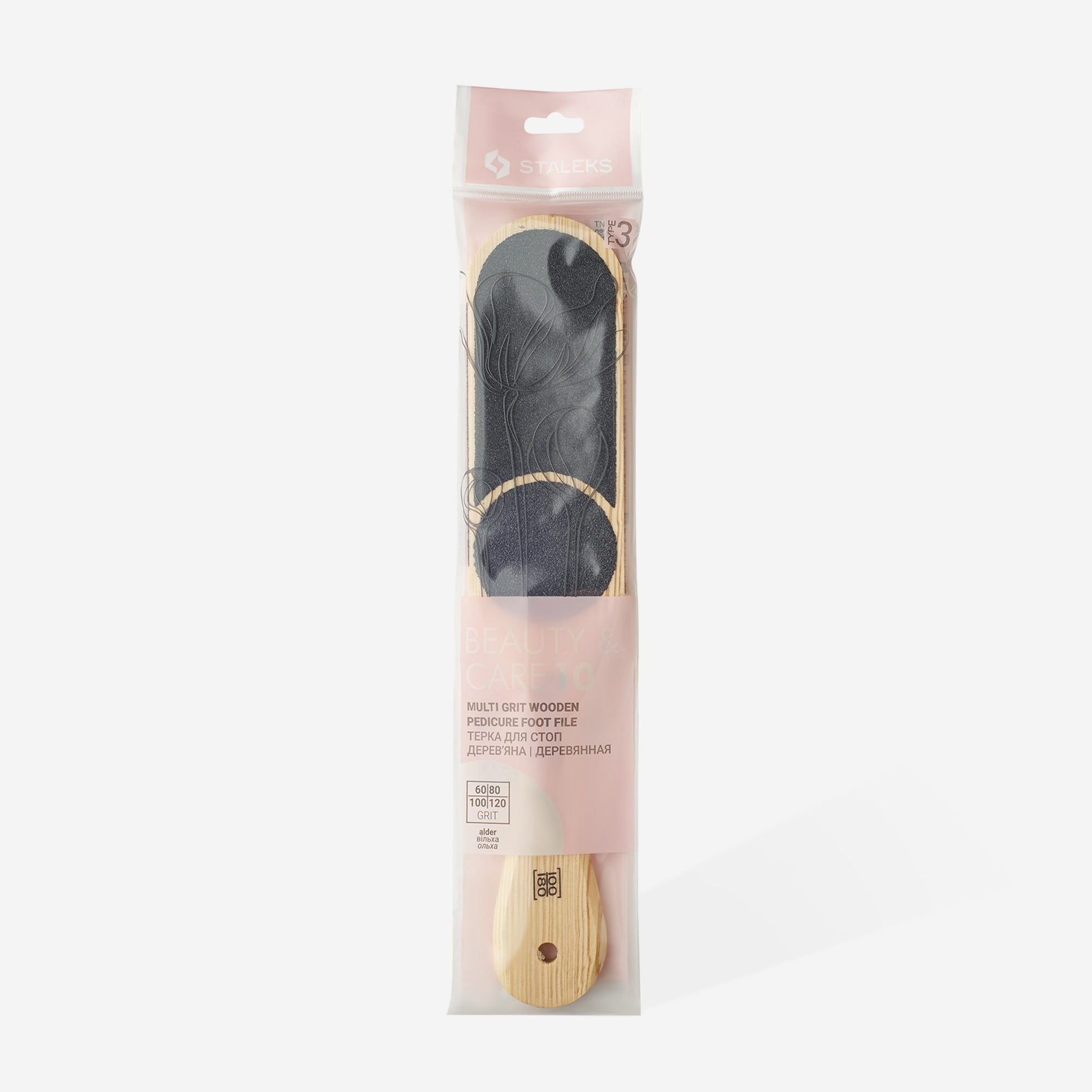 Wooden pedicure foot file BEAUTY & CARE 10 TYPE 3 (60/80/100/120) image 2