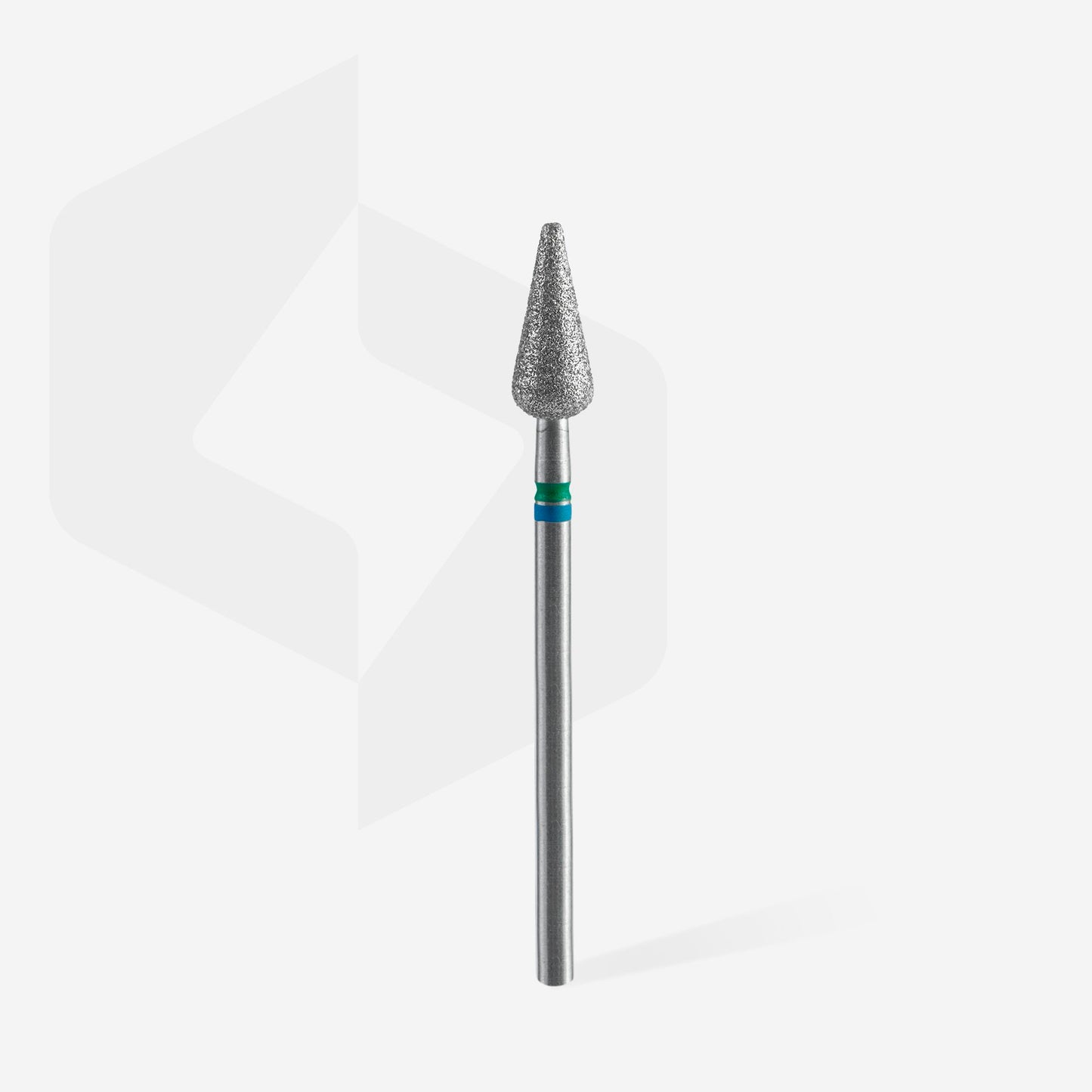 Diamond nail drill bit DUO pointed pear blue-green EXPERT head diameter 5 mm / working part 12 mm image 1