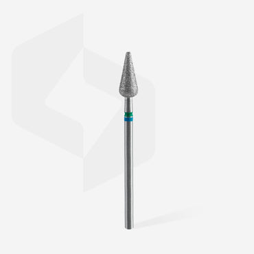 Diamond nail drill bit DUO pointed pear blue-green EXPERT head diameter 5 mm / working part 12 mm image 1