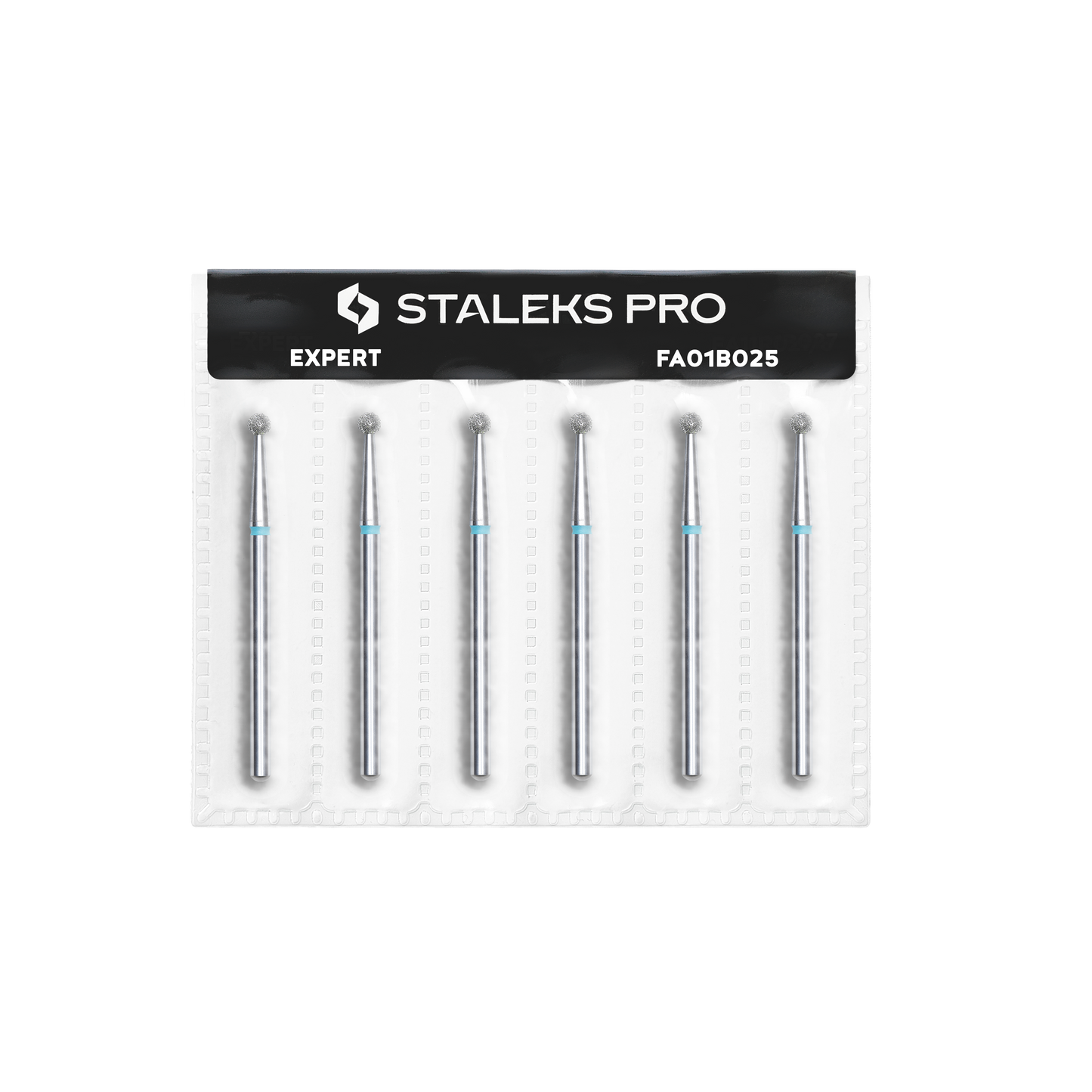 Diamond nail drill bit, "ball", blue, head diameter 2.5 mm (6 pcs) image 2