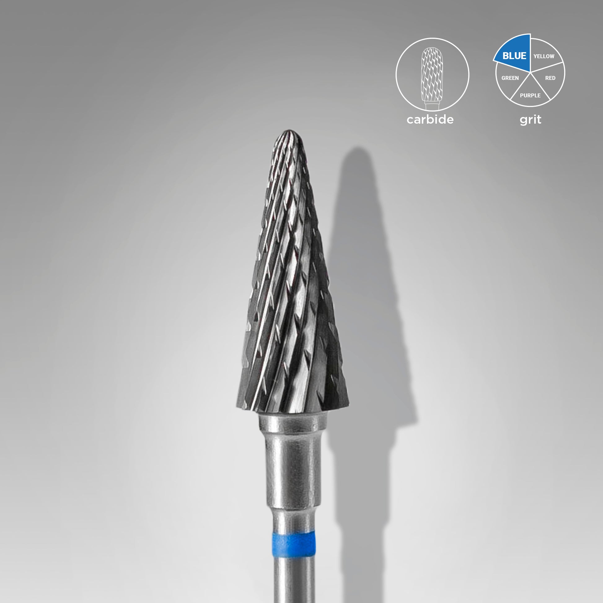Carbide nail drill bit, “cone” blue, head diameter 6 mm / working part 14 mm image 0