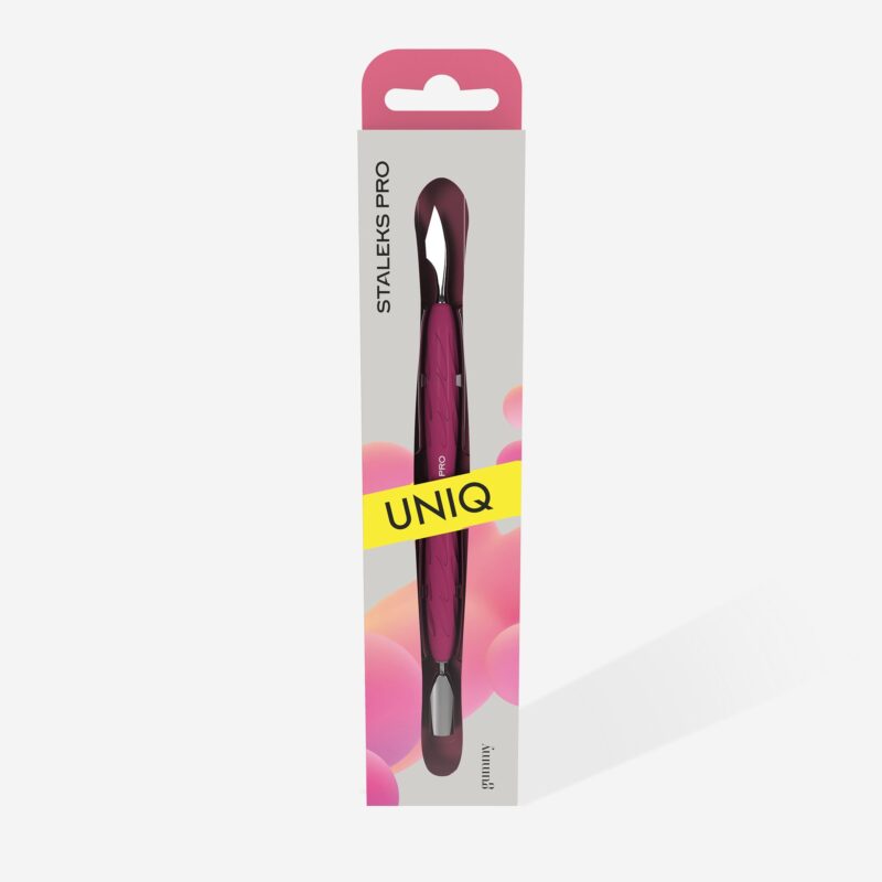 Manicure pusher with silicone handle “Gummy” UNIQ 10 TYPE 2 (narrow rounded pusher + slanted pusher) image 3