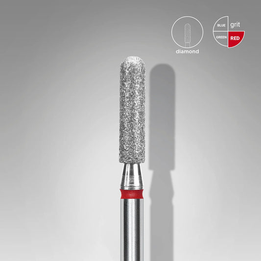 Diamond nail drill bit rounded cylinder red EXPERT head diameter 2,5 mm / working part 10 mm image 0