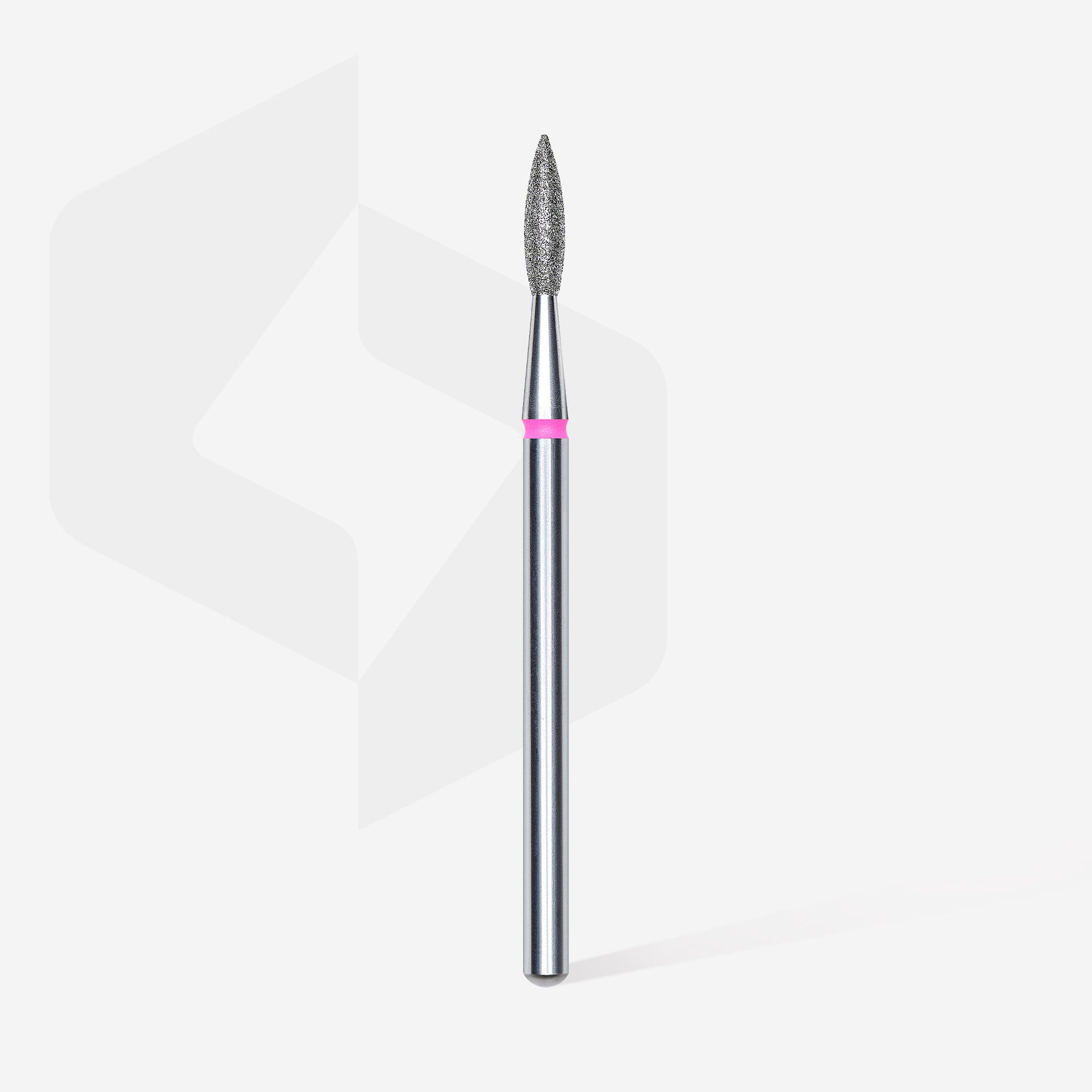 Diamond nail drill bit "flame", sharp, red,  head diameter 2.1  mm/ working part 8 mm image 1