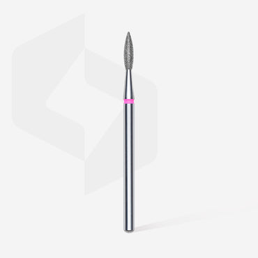 Diamond nail drill bit "flame", sharp, red,  head diameter 2.1  mm/ working part 8 mm image 1