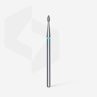 Diamond nail drill bit, "drop" , blue, head diameter 1.6 mm/ working part 4 mm image 1