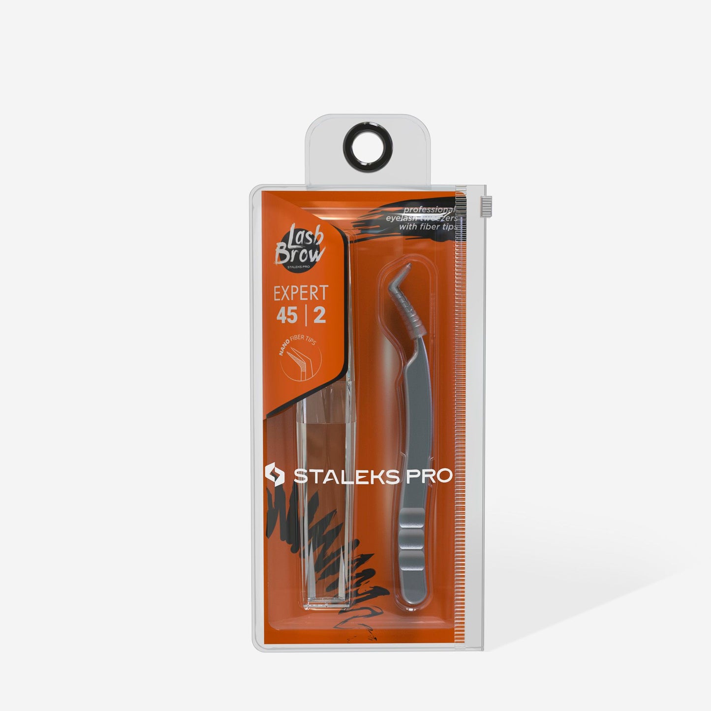 Professional eyelash tweezers with fiber tips EXPERT 45 TYPE 2 (L-shaped, 40′) image 3