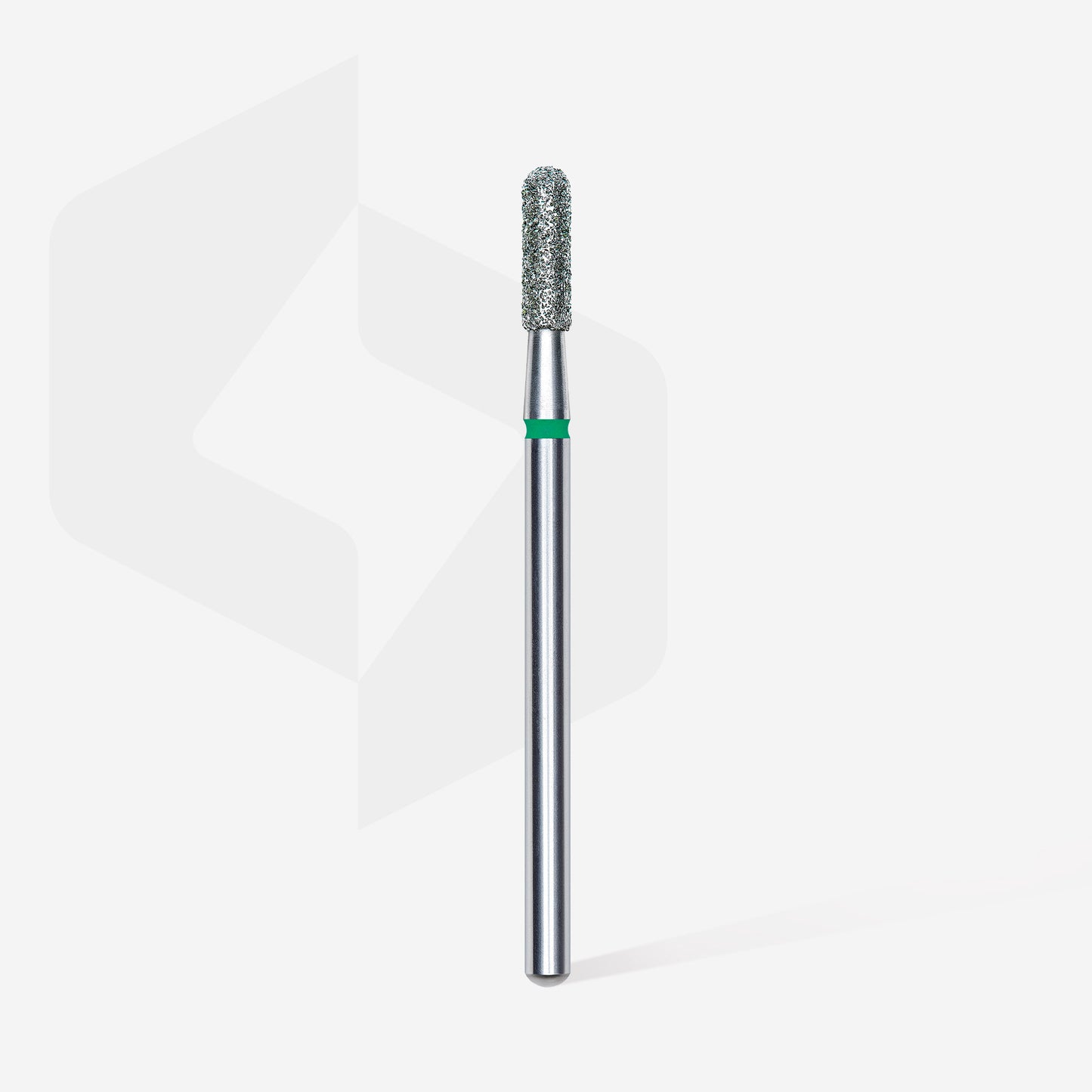 Diamond nail drill bit, rounded "cylinder", green, head diameter 2.3 mm/ working part 8 mm image 1