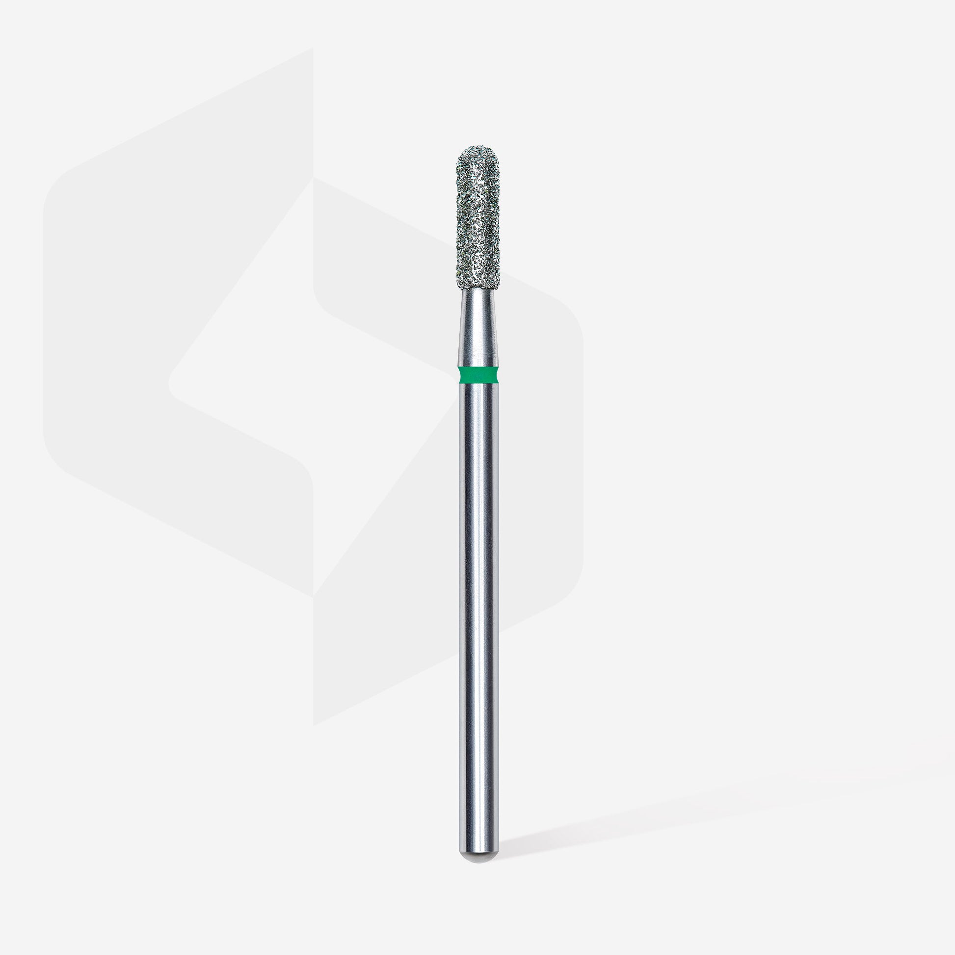 Diamond nail drill bit, rounded "cylinder", green, head diameter 2.3 mm/ working part 8 mm image 1