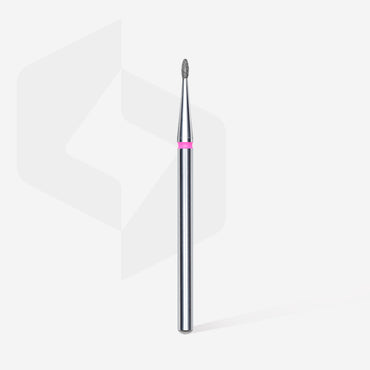 Diamond nail drill bit, rounded "bud" , red, head diameter 1.2 mm/ working part 3 mm image 1