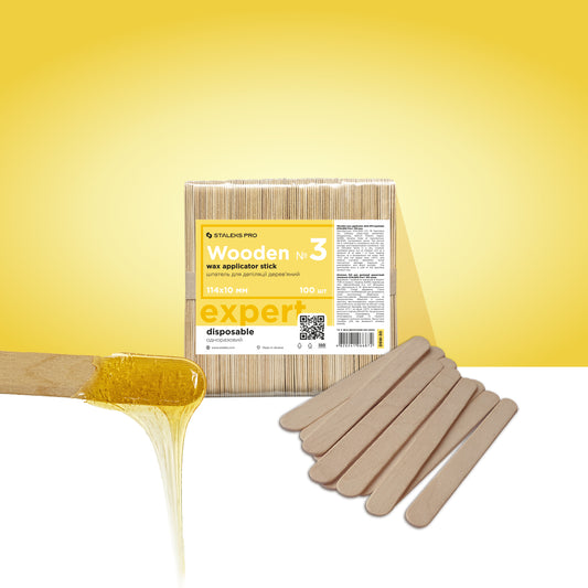 Wooden wax applicator stick №3 STALEKS PRO (spatula) 114×10 mm, Staleks Pro Expert 30 (100 pcs) image 0