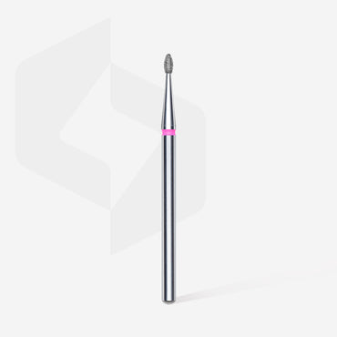 Diamond nail drill bit, rounded "bud" , red, head diameter 1.6 mm/ working part 3.4 mm image 1