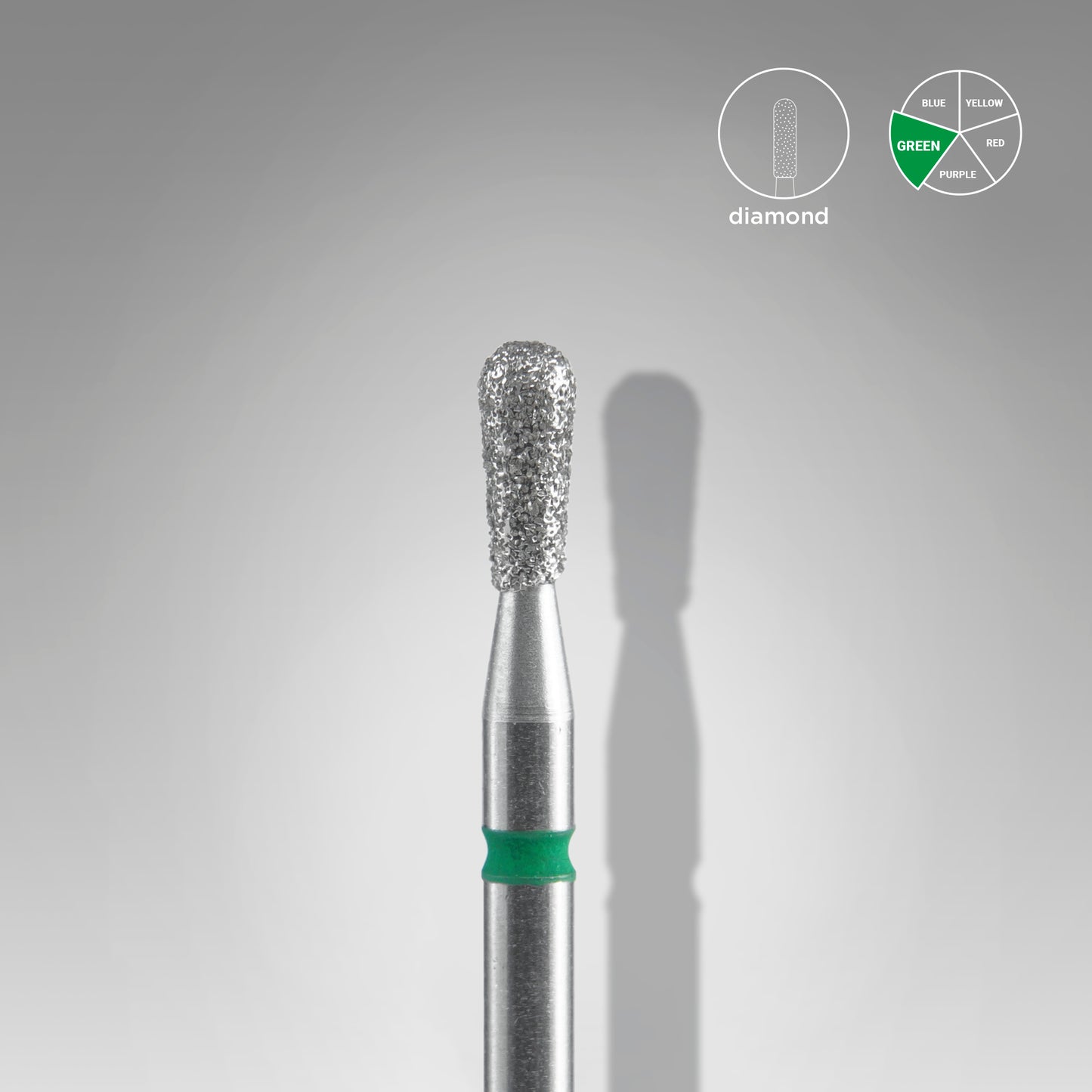 Diamond nail drill bit match green EXPERT head diameter 2,3 mm / working part 5 mm image 0