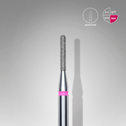 Diamond nail drill bit, rounded "cylinder", red, head diameter 1.4 mm/ working part 8 mm image 0
