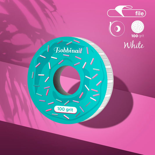 Disposable white abrasive tape EXPERT 100 grit for the plastic case