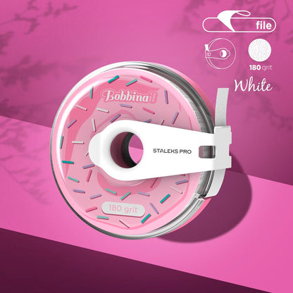 Disposable white abrasive tape EXPERT 180 grit in a plastic case