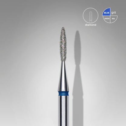 Diamond nail drill bit flame blue EXPERT head diameter 1,6 mm / working part 8 mm