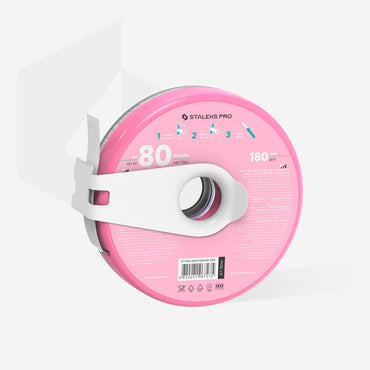 Disposable white abrasive tape EXPERT 180 grit in a plastic case