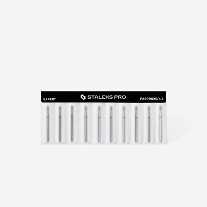 Diamond nail drill bit pointed bud red EXPERT head diameter 2,5 mm / working part 4,5 mm