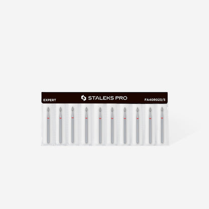 Diamond nail drill bit drop red EXPERT head diameter 2,3 mm / working part 5 mm