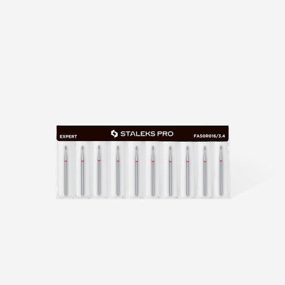 Diamond nail drill bit rounded bud red EXPERT head diameter 1,6 mm / working part 3,4 mm