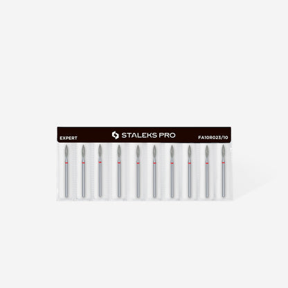 Diamond nail drill bit flame red EXPERT head diameter 2,3 mm / working part 10 mm