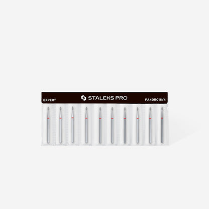 Diamond nail drill bit drop red EXPERT head diameter 1,6 mm / working part 4 mm