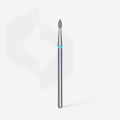 Diamond nail drill bit, pointed "bud" , blue, head diameter 1.8 mm/ working part 4 mm image 1