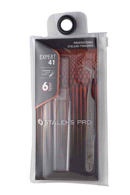 Professional eyelash tweezers EXPERT 41 TYPE 6 (curved tweezers for volume extension,75') image 4
