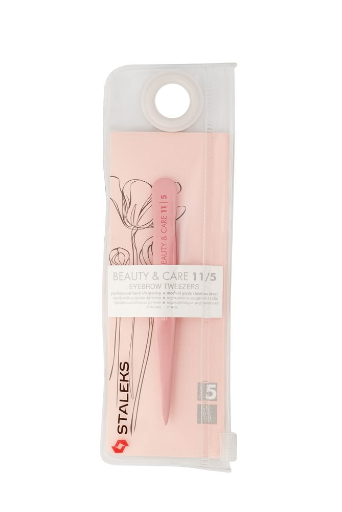 Eyebrow tweezers BEAUTY &amp; CARE 11 TYPE 5 (point), pink colour image 4