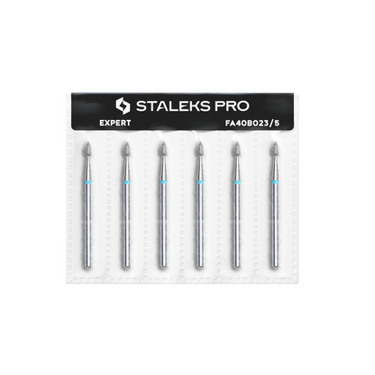 Diamond nail drill bit, "drop" , blue, head diameter 2,3 mm/ working part 5 mm (6 pcs) image 2