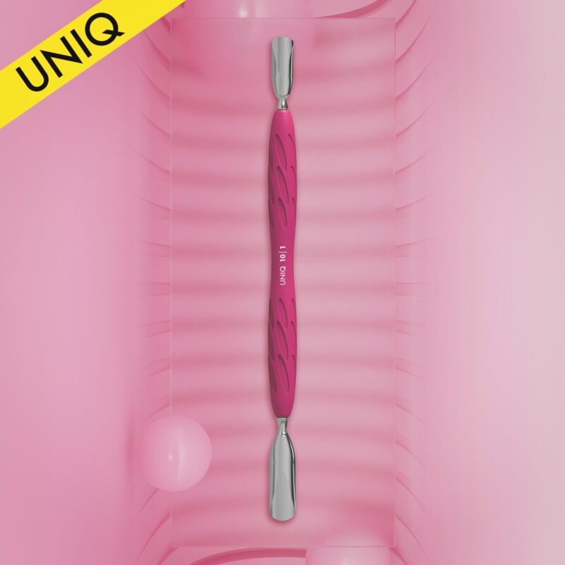 Manicure pusher with silicone handle “Gummy” UNIQ 10 TYPE 1 (wide rounded pusher + narrow rounded pusher) image 0