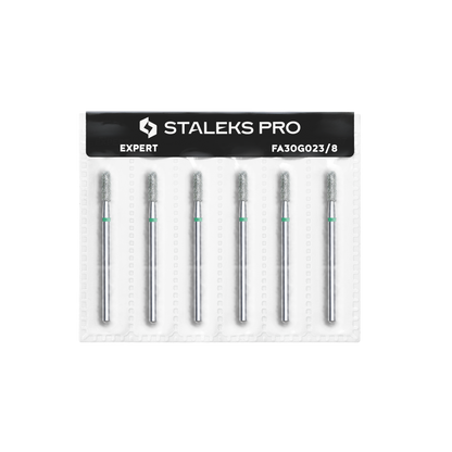 Diamond nail drill bit, rounded "cylinder", green, head diameter 2.3 mm/ working part 8 mm (6 pcs) image 2