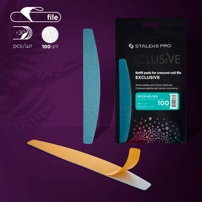 Disposable files for crescent nail file (soft base) EXCLUSIVE 40 100 grit (30 pcs)