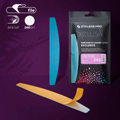 Disposable files for crescent nail file (soft base) EXCLUSIVE 40 240 grit (30 pcs)